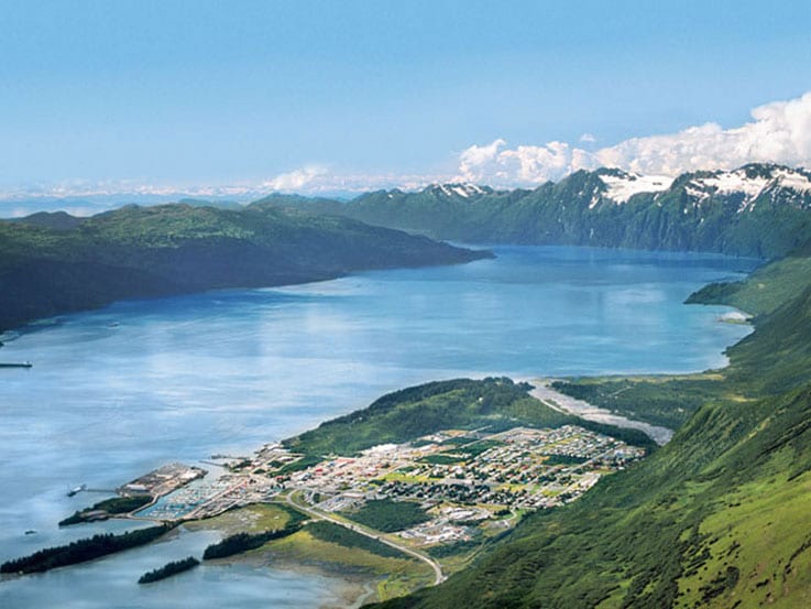 Prince WIlliam Sound and the port of Valdez in Alaska