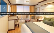 Obstructed view: Your stateroom's view will differ from what is shown here