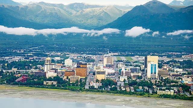 Aerial view of Anchorage, Alaska