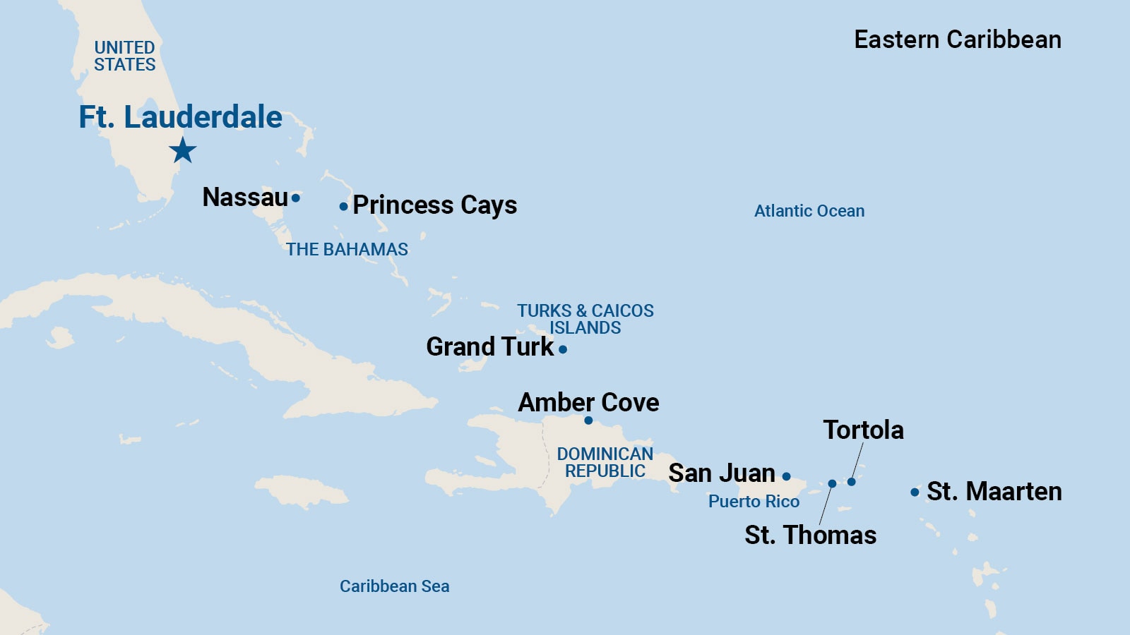 caribbean cruise map