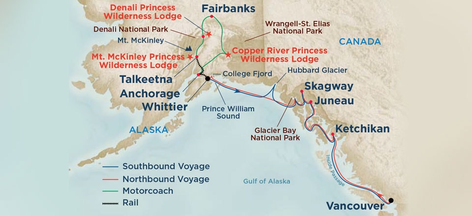 Map Of Alaska Cruise Routes - Map