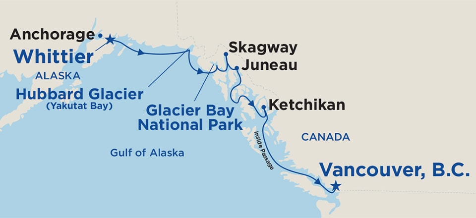 Royal Caribbean Alaska Cruise Route Map